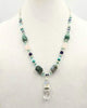 Sterling silver, apatite, agate, quartz, pearl, howlite, amethyst, & more, pendant necklace.  22" Length