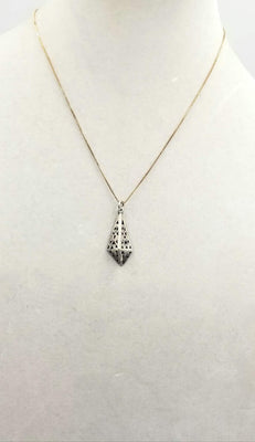 Vermeil, bold geometric sterling silver pendant necklace. 18