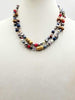 Multi-color pearls, lapis lazuli, & dyed agate rope necklace.  42" Length.