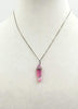 Past Work. Adjustable, sterling silver & pink agate pendant necklace. 17.5" Length. Sold.
