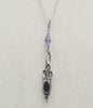Past Work. Sterling silver, garnet & amethyst pendant on chain. 18" Length. Sold.