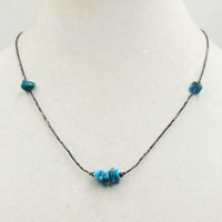 Unisex sterling and turquoise necklace. 19" Length Perfect for that special man.