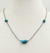 Unisex sterling and turquoise necklace. 19" Length Perfect for that special man.