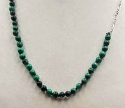 PRICE REDUCED! Adjustable, Sterling Silver, Unisex, Malachite necklace on navy silk. 21" -21.5"