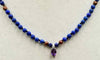 Stunning! Made for a Queen. Lapis Lazuli & Cranberry pearls on chocolate silk. 14KWG with a 10KWG amethyst & diamond pendant.