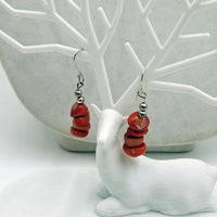 Sterling silver & red coral earrings. Very cute!