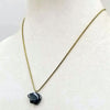 Past Work. Go Bears! Gold-wash sterling silver, hematite bear fetish pendant necklace.  18" length. Vegan. Sold.
