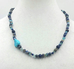 Past Work. Adjustable multi-stone % sterling silver necklace. Sold