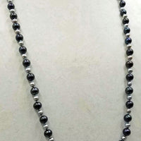 PRICEREDUCED "Quiet elegance." Alternating cultured & fresh-water pearls, hand-knotted with sky blue silk, rope necklace. 33" length.