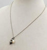 Sweet & classy. Adjustable, sterling silver & bi-tone pearls pendant necklace. 16" - 18" Length.