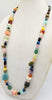 Sterling silver, faceted agate, jasper, tiger's eye, 37" long necklace.