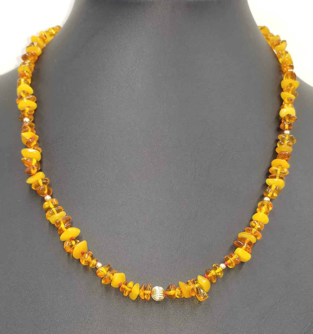 Baltic Amber honey & butterscotch, 14KYG necklace.