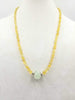 Beautiful pastel colors. Sterling silver, citrine, peridot, & prehnite focal. Long necklace. 26" length.