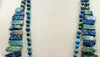 Monumental, adjustable, two-strand, dyed imperial jasper & aventurine pectoral collar on moss green silk. 28" to 32" length.