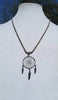 Heavy sterling silver, unisex, dreamcatcher pendant necklace. 23.5" Vegan-wear.